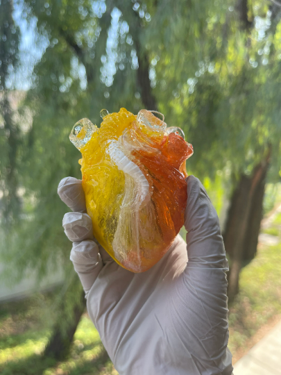 Candy Corn Heart Tea Bomb